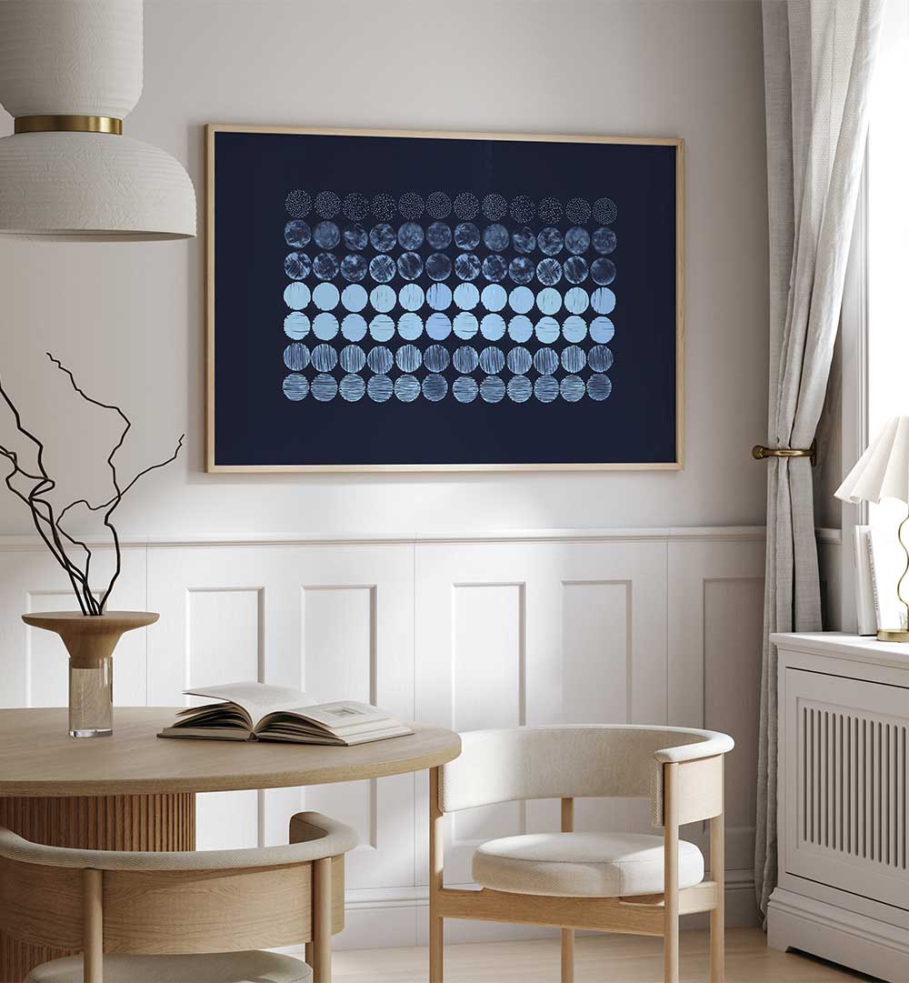 Transform your space with MEDITATION CIRCLES BLUE, ABSTRACT PAINTINGS, featuring serene blues and artistic expression.