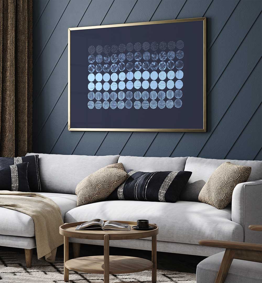 Transform your space with MEDITATION CIRCLES BLUE, ABSTRACT PAINTINGS showcasing serene blue gradients and artistic tranquility.