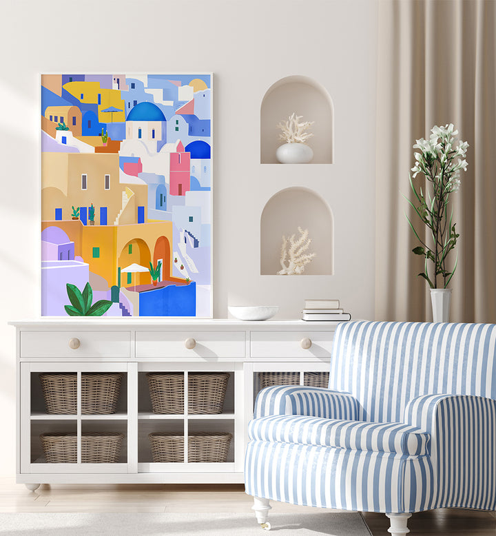 MEDITERRANEAN TOWNSCAPE , TRAVEL POSTERS