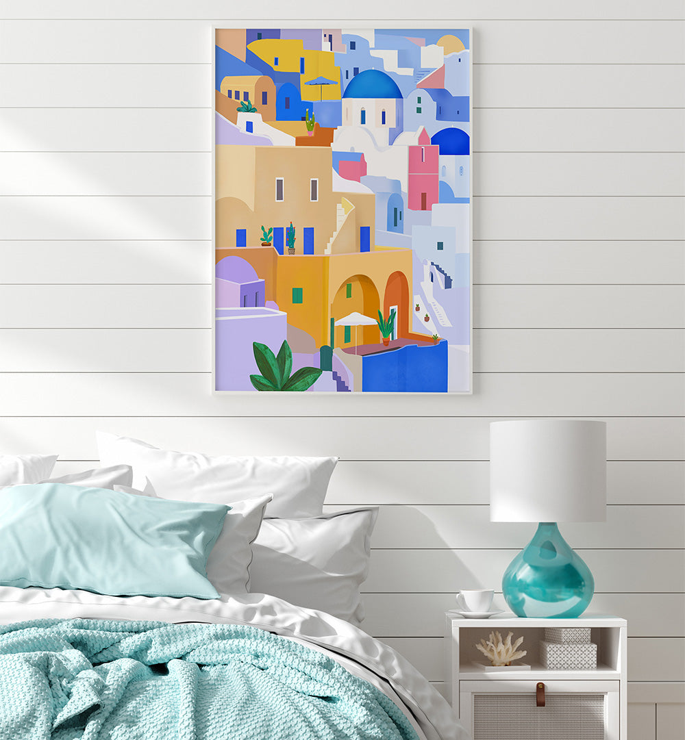 MEDITERRANEAN TOWNSCAPE , TRAVEL POSTERS