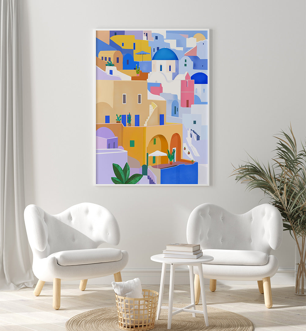 MEDITERRANEAN TOWNSCAPE , TRAVEL POSTERS