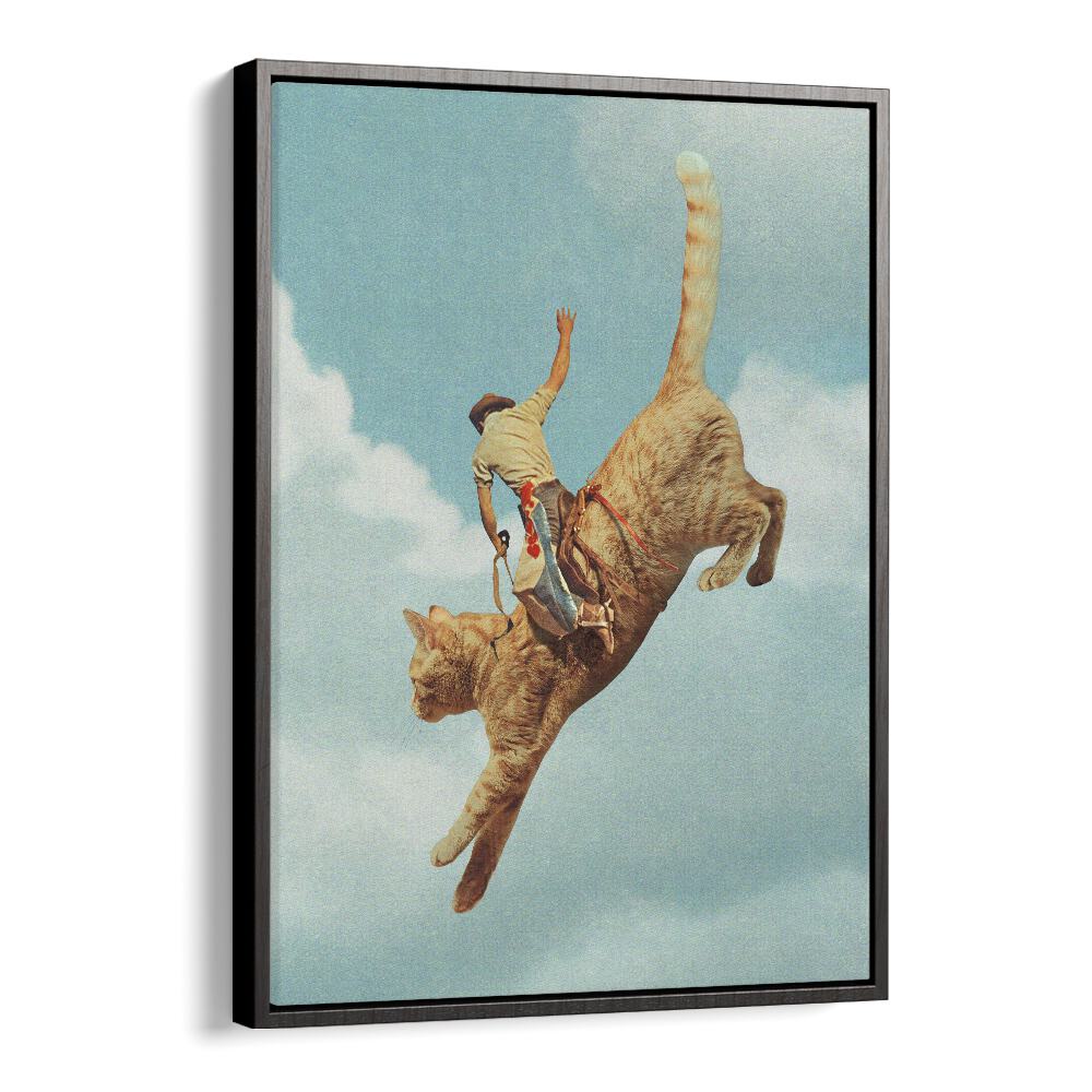 Meehaw Rodio Cat Surreal Art Artwork in Black Floater Frame
