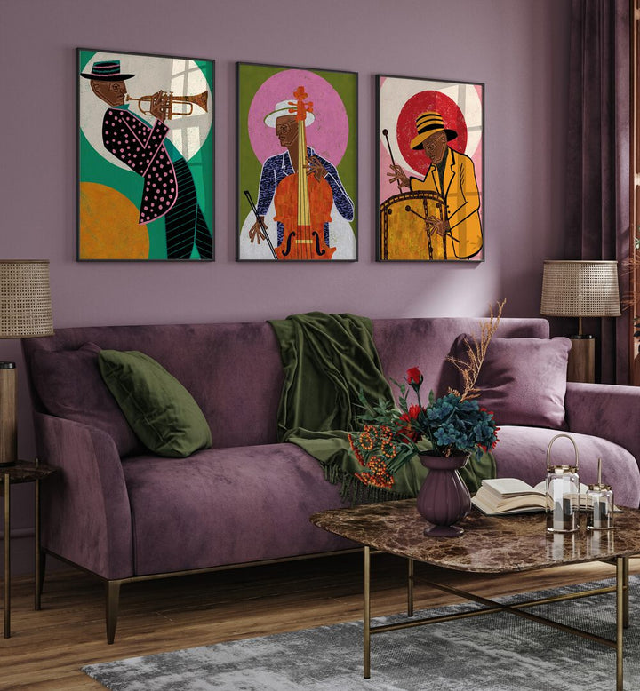 MELODIC VIBES SET , SET OF 3 PAINTINGS