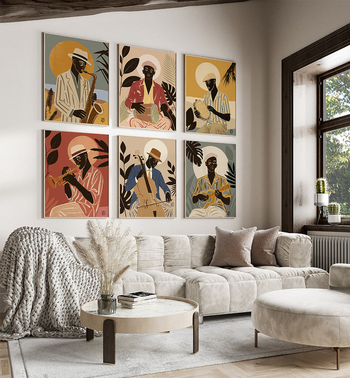 MOLODIES & MOMENTS , SET OF 6 PAINTINGS
