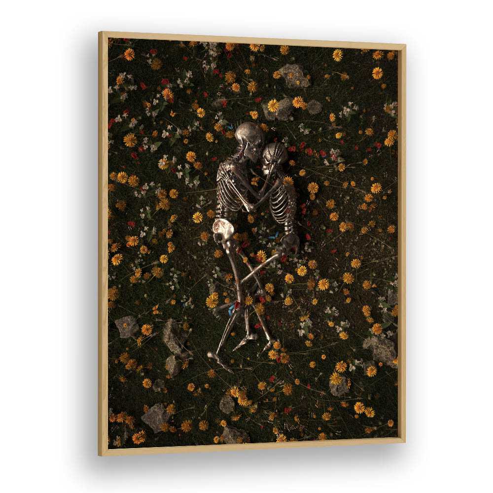 Memento Mori By Francis Minoza Astronaut & Nasa Paintings, Space Art Prints Artwork in Oak Wood Plain Frame
