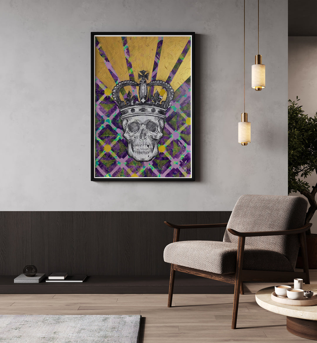 Memento Mori 4.0, Pop Art Paintings, features a striking skull design, blending art with life's transient nature.