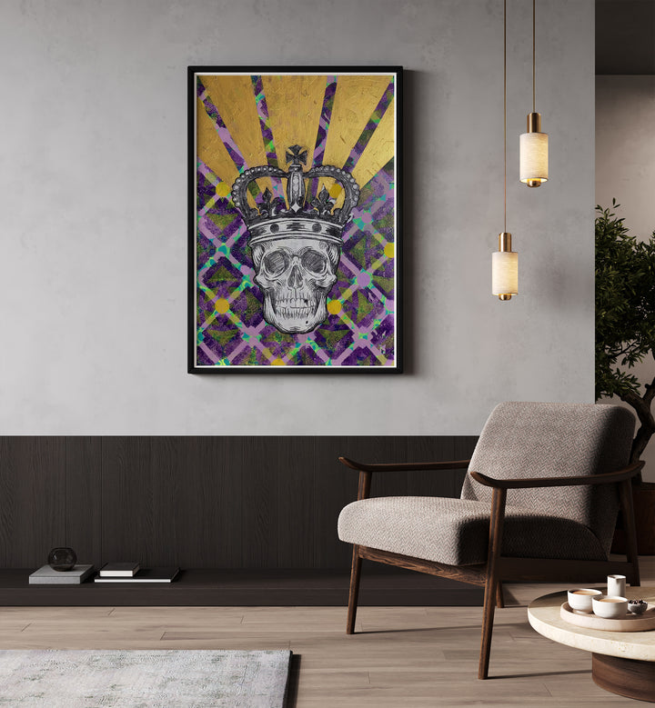 Memento Mori 4.0, Pop Art Paintings, features a striking skull design, blending art with life's transient nature.