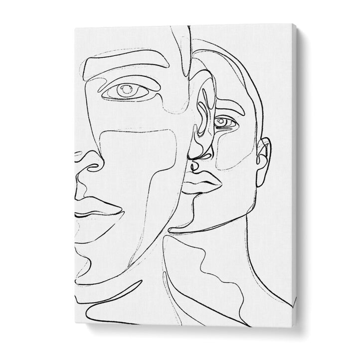 Men Line Art Artwork in Gallery Wrap