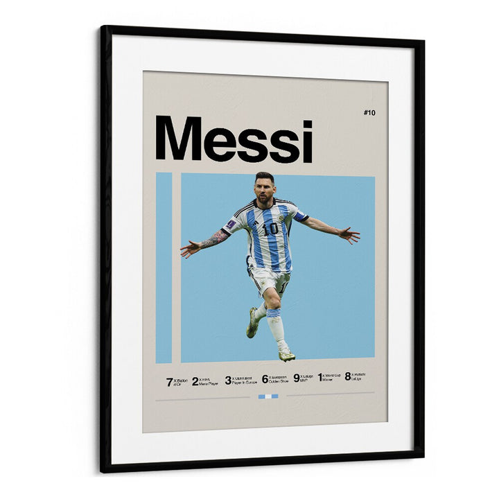 Messi Sports Art Artwork in Black Frame With Mount