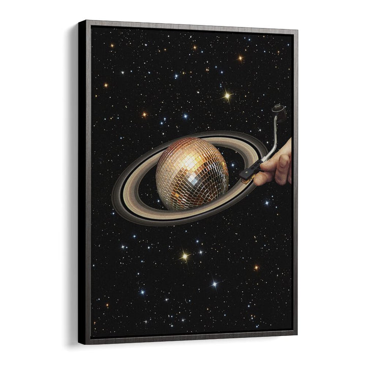 Meteor Mashup I Surreal Art Artwork in Black Floater Frame