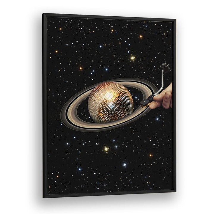 Meteor Mashup I Surreal Art Artwork in Black Plain Frame