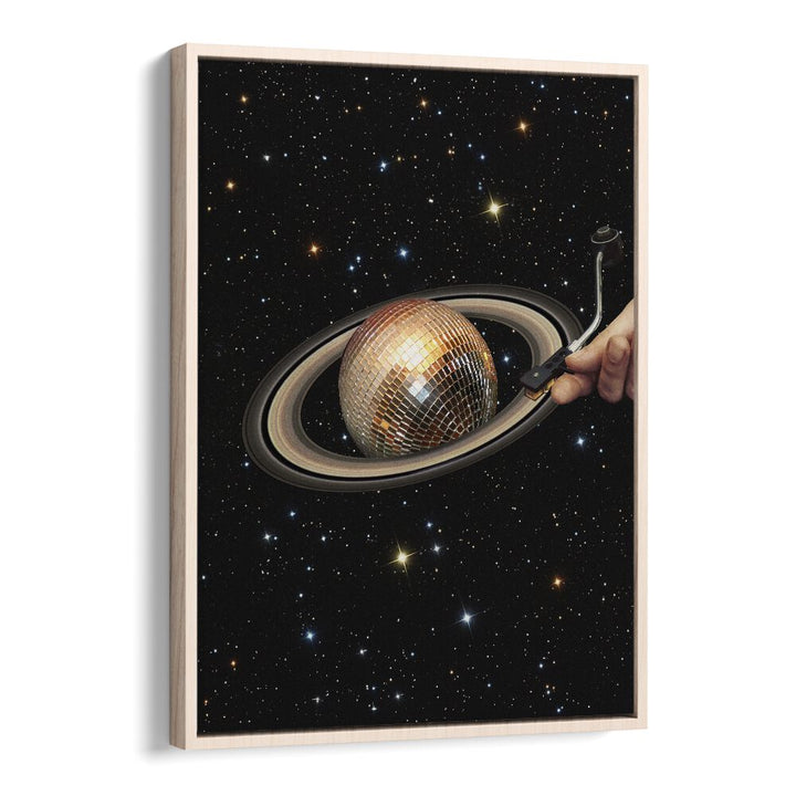 Meteor Mashup I Surreal Art Artwork in Oak Wood Floater Frame