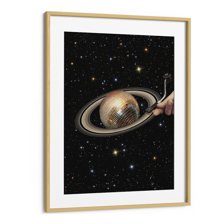 Meteor Mashup I Surreal Art Artwork in Oak Wood Frame With Mount