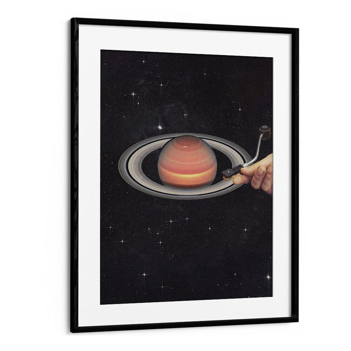 Meteor Mashup II Surreal Art Artwork in Black Frame With Mount