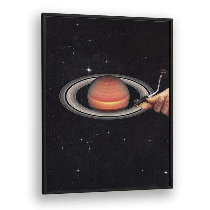 Meteor Mashup II Surreal Art Artwork in Black Plain Frame