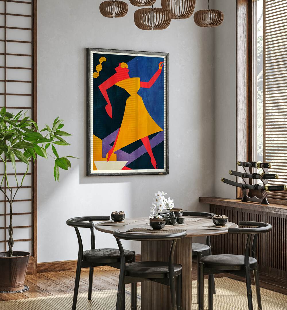 Bright and stylish figurative illustration from the METROPOLIS, PORTRAITS collection, perfect for modern decor.