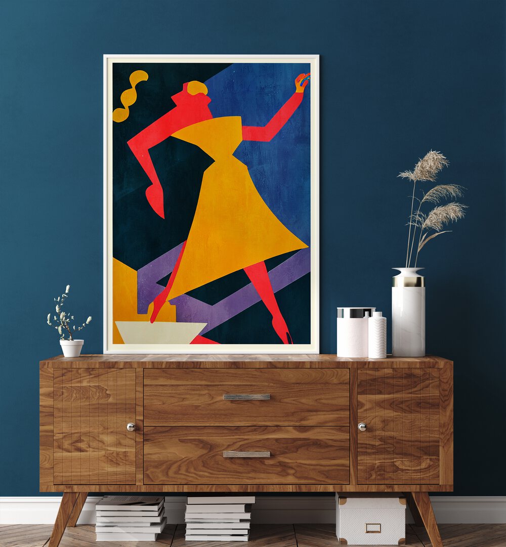 Vibrant METROPOLIS, PORTRAITS artwork blending urban elegance with expressive figures, perfect for modern decor.