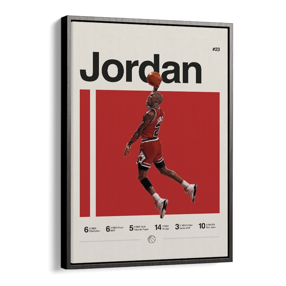 Michael Jordon Sports Art Artwork in Black Floater Frame