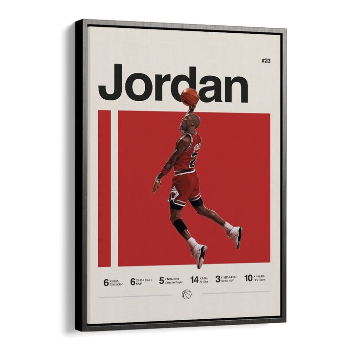 Michael Jordon Sports Art Artwork in Black Floater Frame
