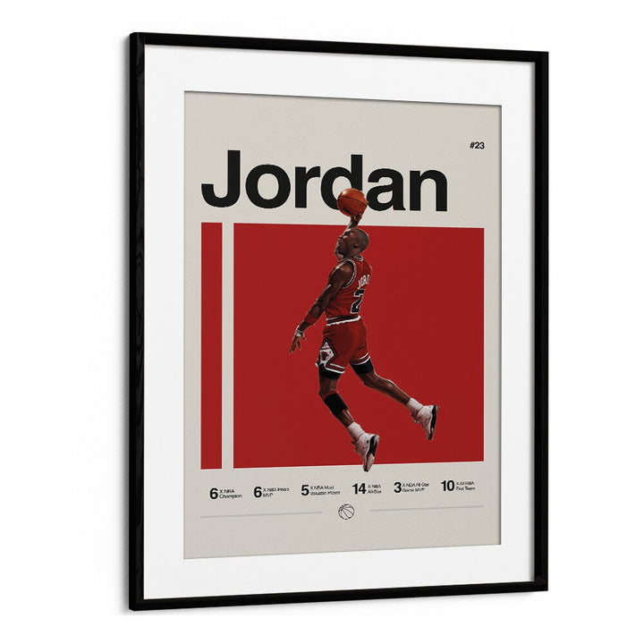 Michael Jordon Sports Art Artwork in Black Frame With Mount