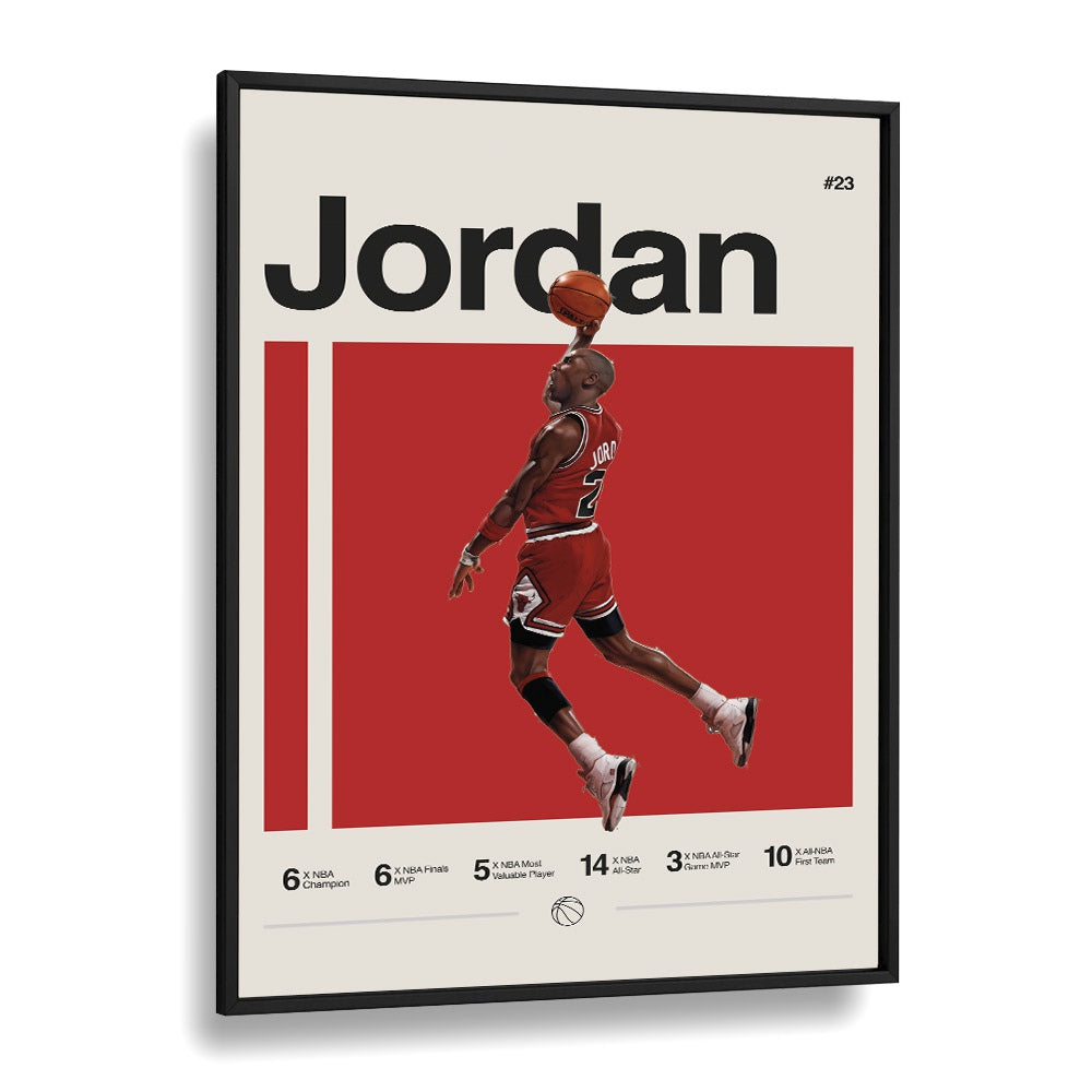 Michael Jordon Sports Art Artwork in Black Plain Frame