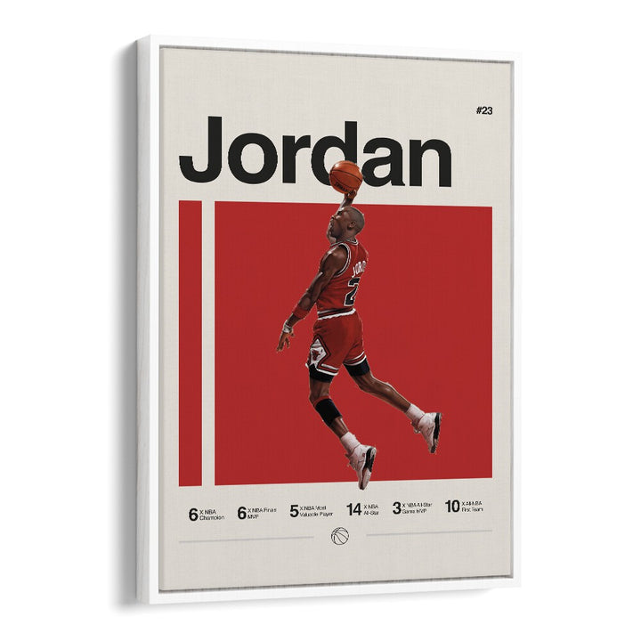 Michael Jordon Sports Art Artwork in White Floater Frame