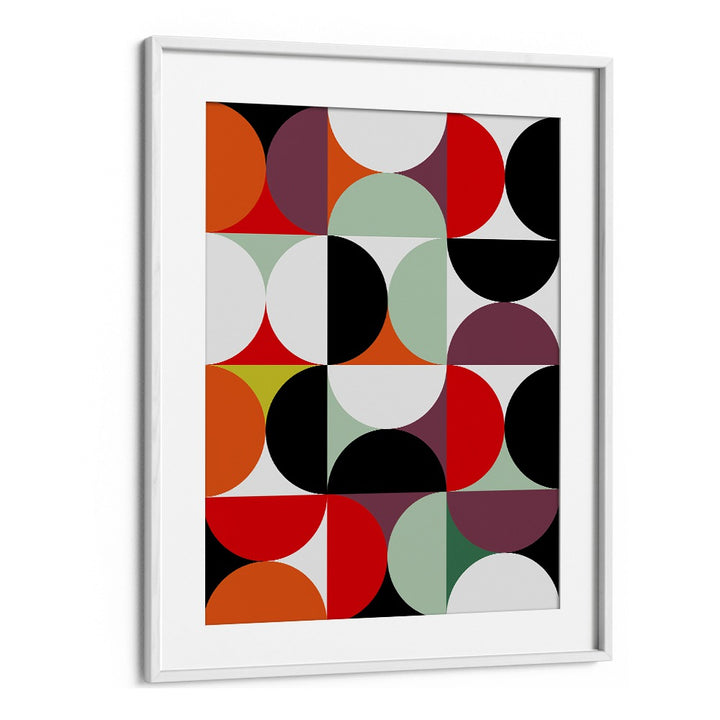 Mid Century I  Abstract Art Artwork  in White frame With Mount