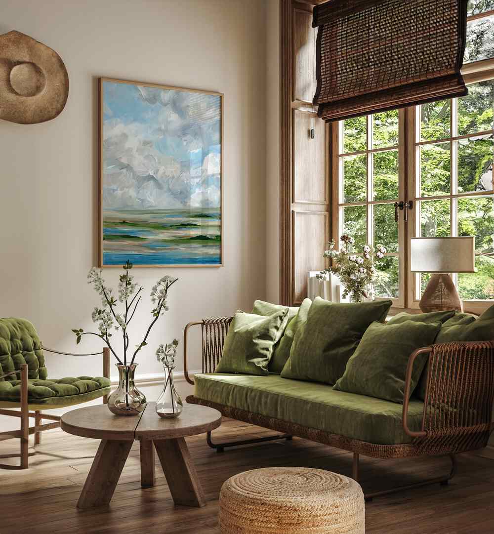Bright and serene, the MID DAY MARSH, LANDSCAPE PAINTINGS enhance any living space with tranquility and style.