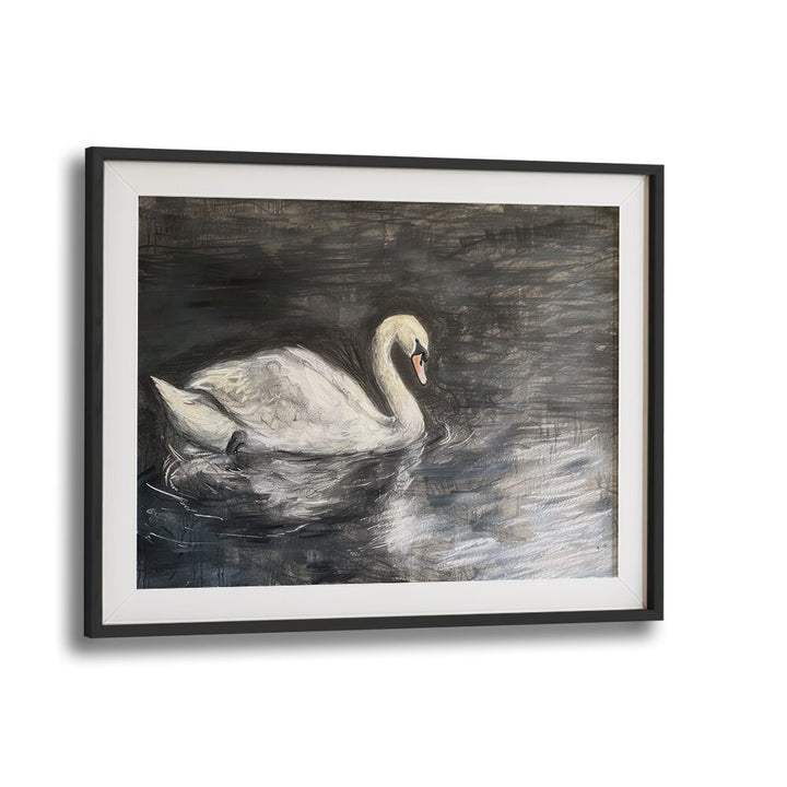 Midnight Swan's Grace Kids Art Artwork in Black Frame With Mount
