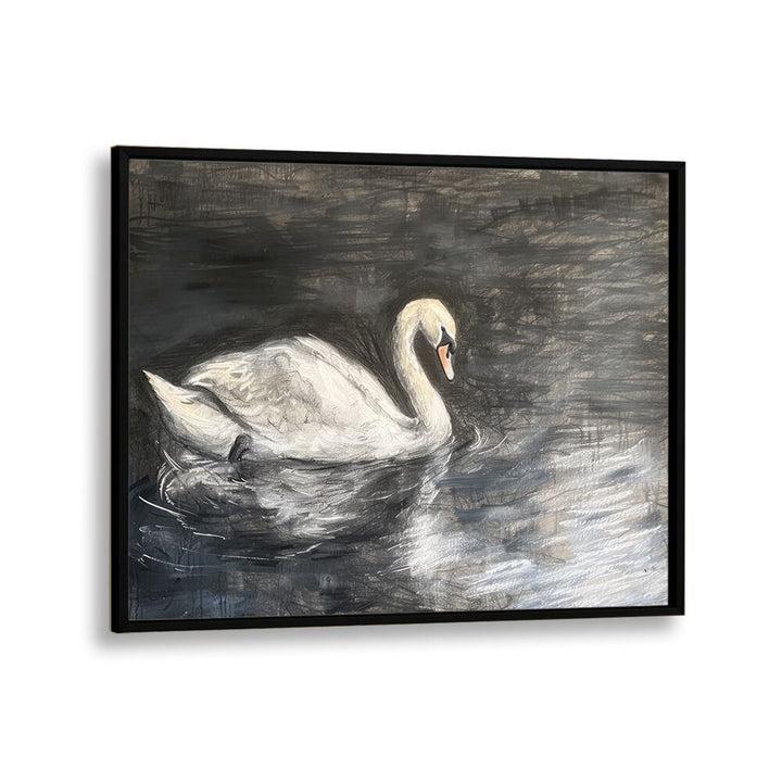 Midnight Swan's Grace Kids art Artwork in Black Plain Frame
