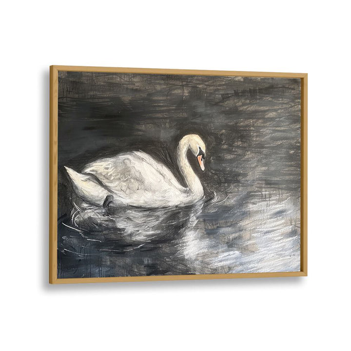 Midnight Swan's Grace Kids Art Artwork in Oak Wood Plain Frame
