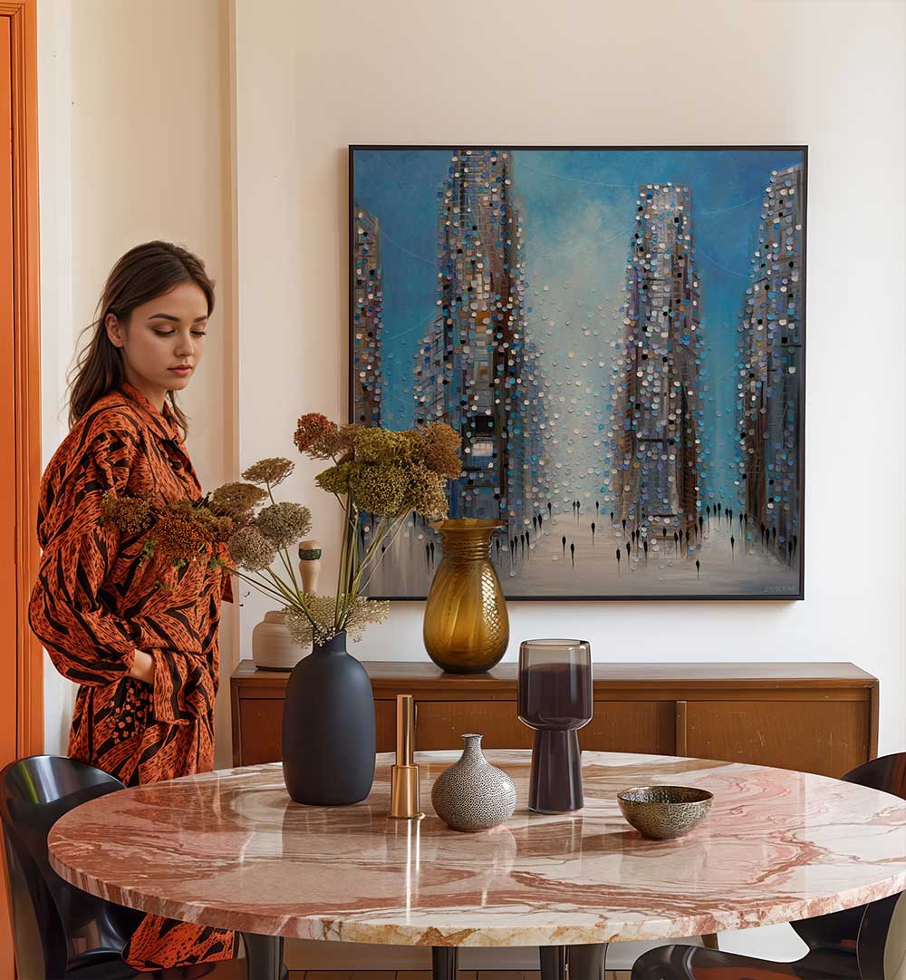 MIDTOWN LIFE , MODERN IMPRESSIONISM PAINTINGS