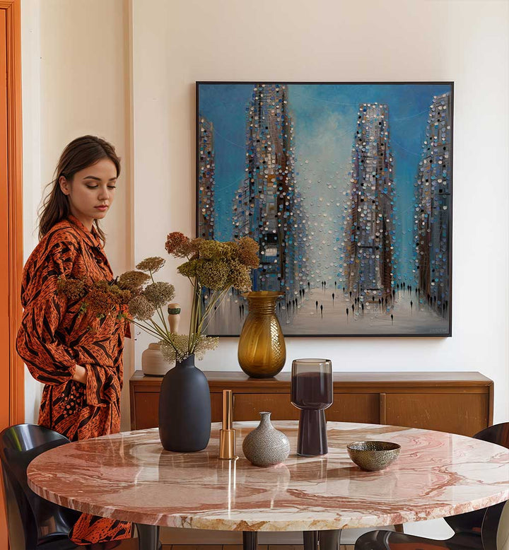 MIDTOWN LIFE , MODERN IMPRESSIONISM PAINTINGS