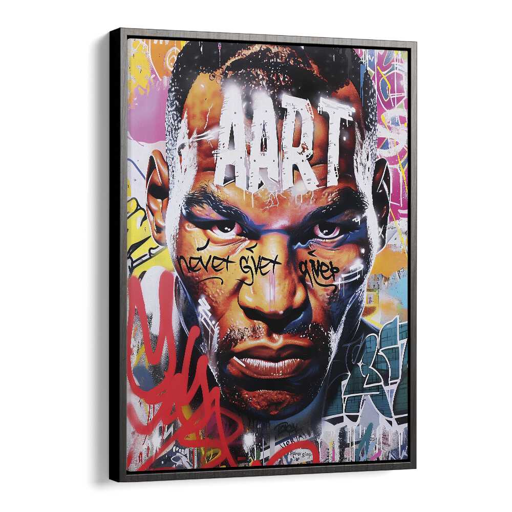 Mike Tyson Art Pop Artwork in Black Floater Frame