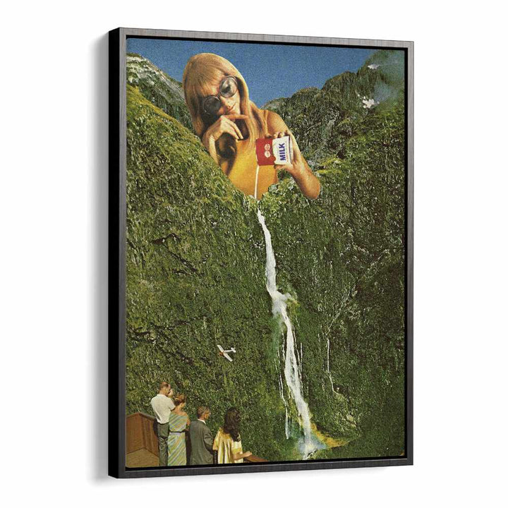 Milky Falls Surreal Art Artwork in Black Floater Frame
