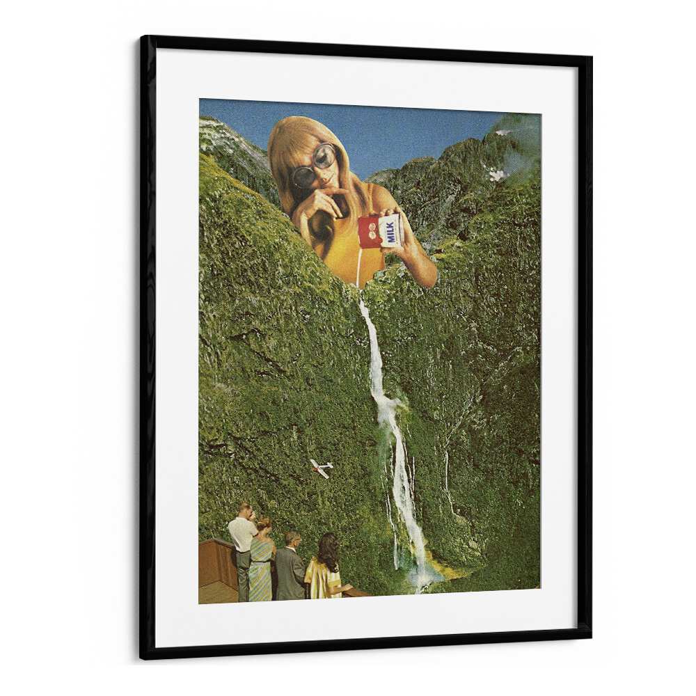 Milky Falls Surreal Art Artwork in Black Frame With Mount
