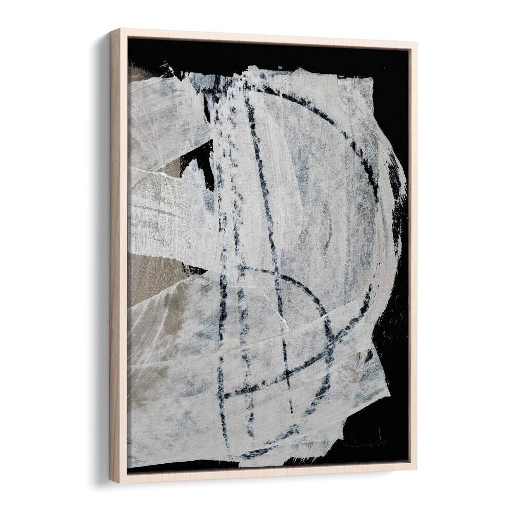 MIND II By Dan Hob day Abstract ArtArtwork in Oak Wood Floater Frame