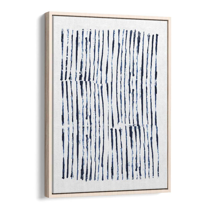 Minimal Marks By Dan Hob day Abstract ArtArtwork in Oak Wood Floater Frame