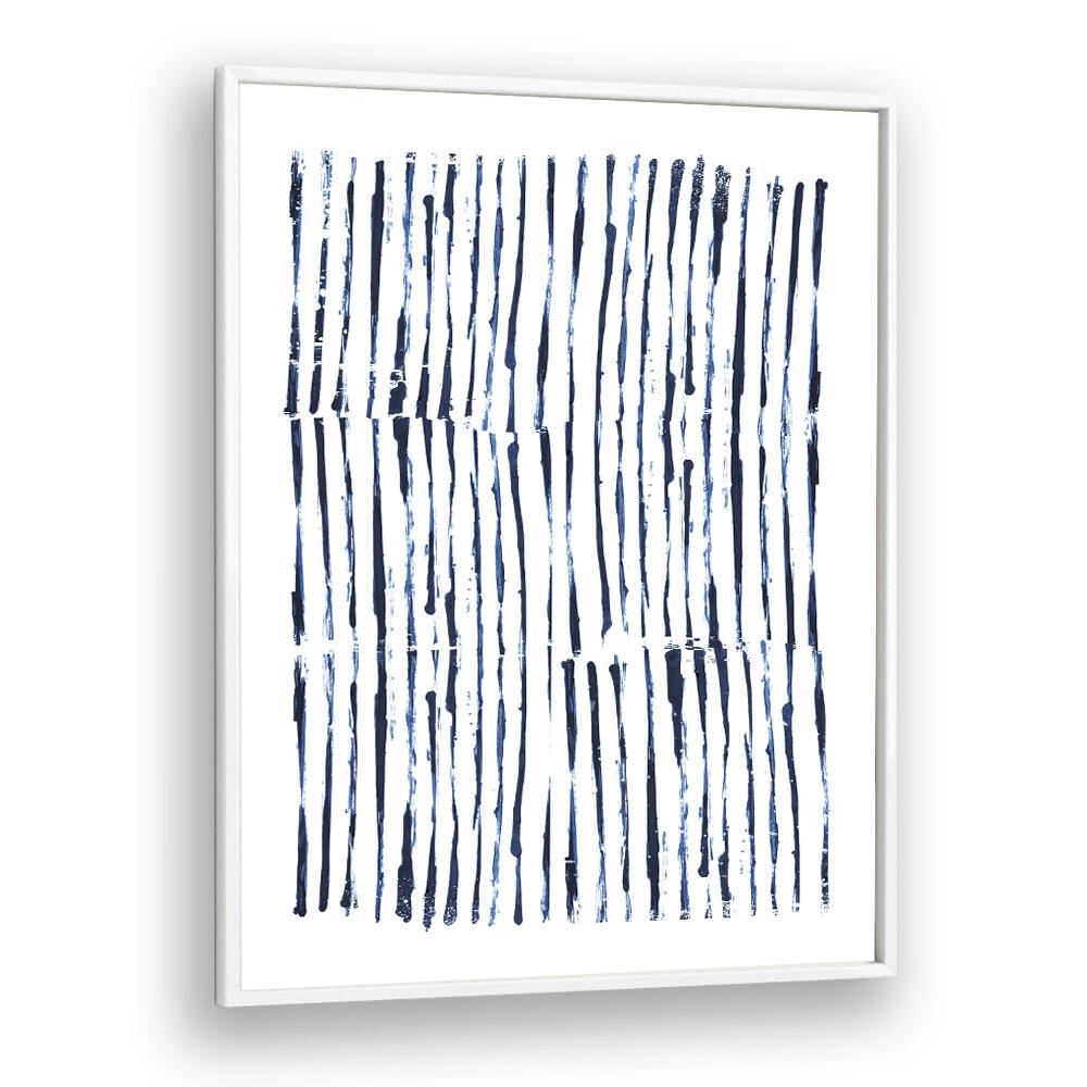 Minimal Marks By Dan Hob day Abstract ArtArtwork in White Plain Frame