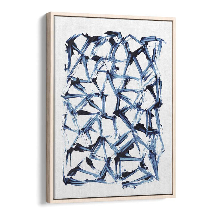 Minimal Shapes By Dan Hob day Abstract ArtArtwork in Oak Wood Floater Frame
