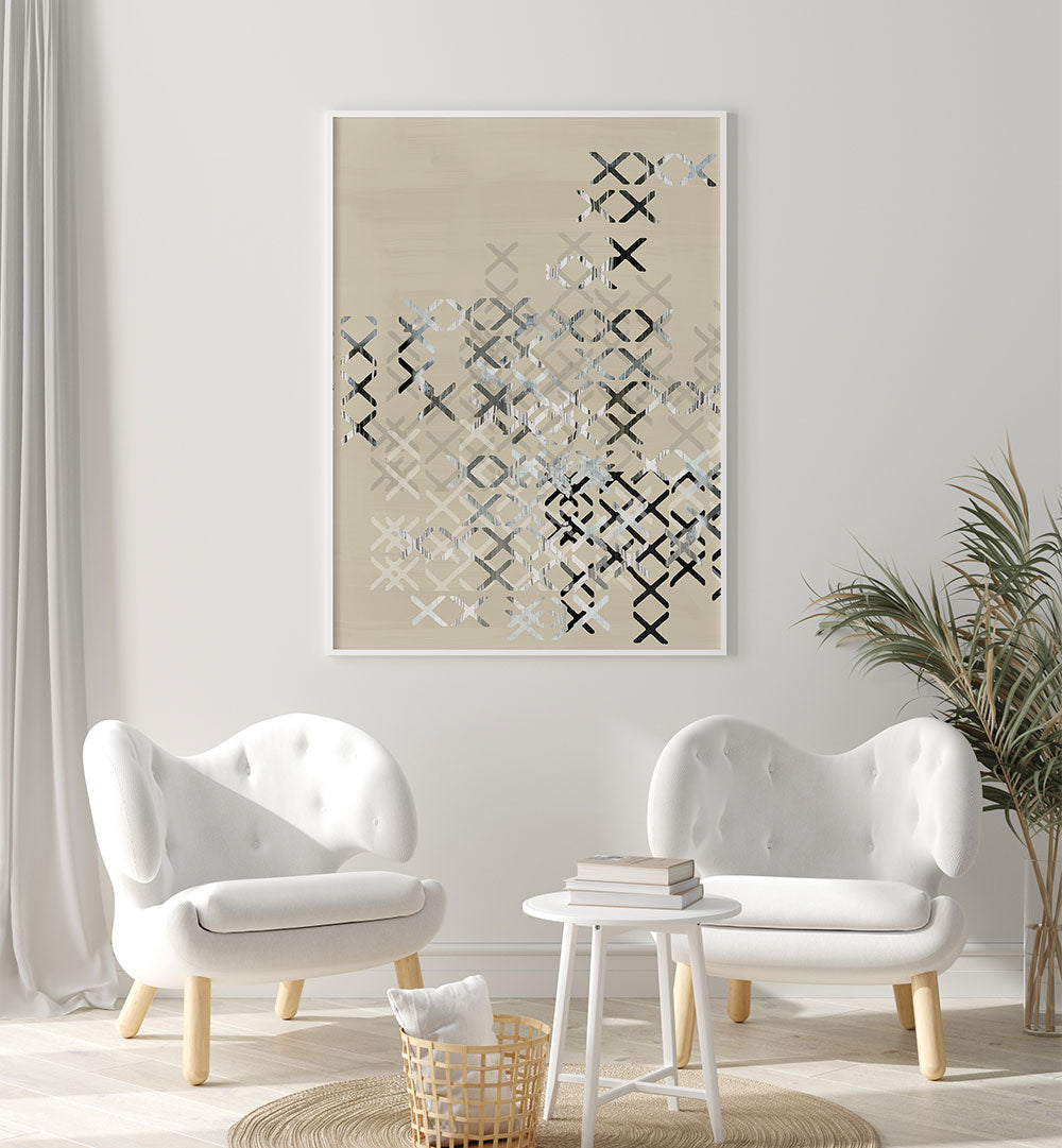Elevate your space with MINIMAL COMPOSITION III, ABSTRACT PAINTINGS, showcasing striking textures and vibrant colors.