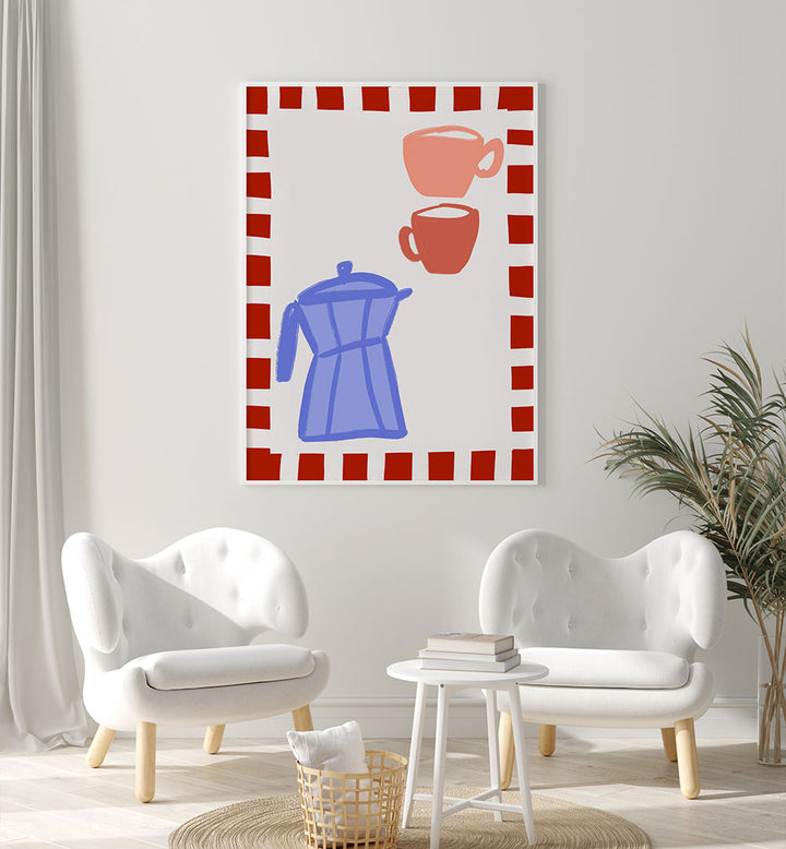 MINIMALIST BLUE COFFEE POT , KITCHEN POSTERS
