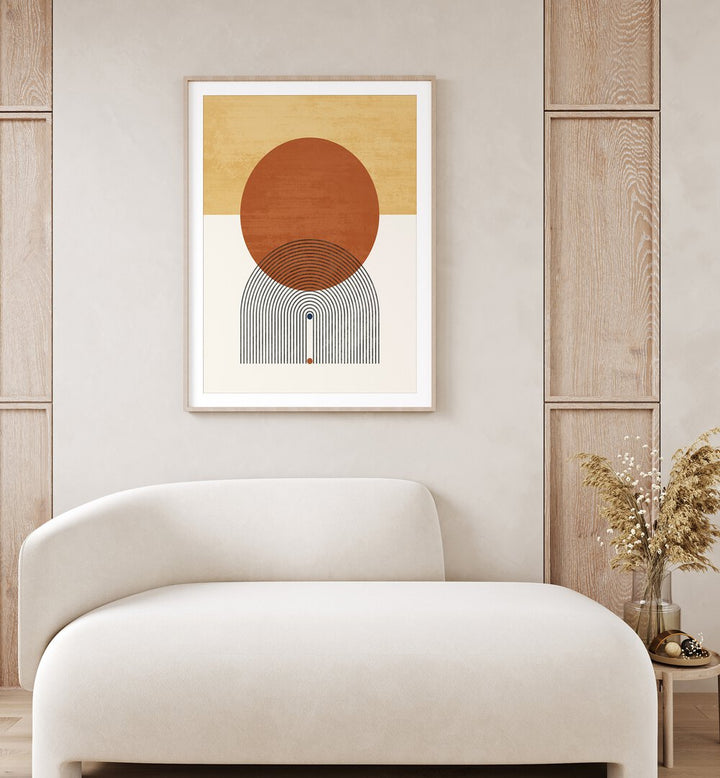 Minimalist Circular boho wall art painting Artwork Hanged on a Wall