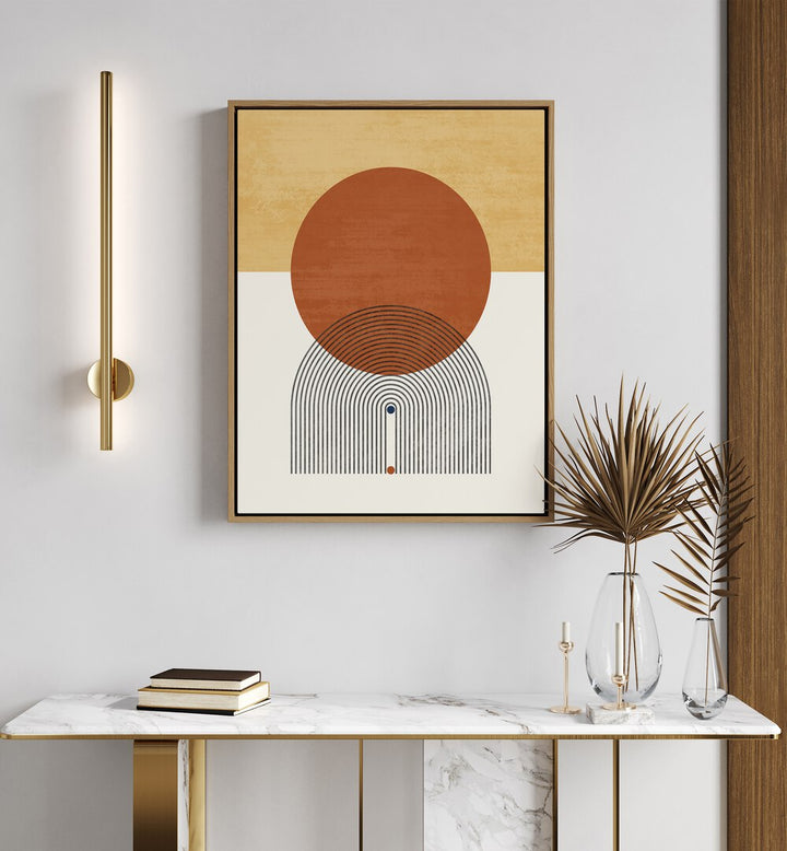 Minimalist Circular boho wall art painting Artwork Hanged on a Wal