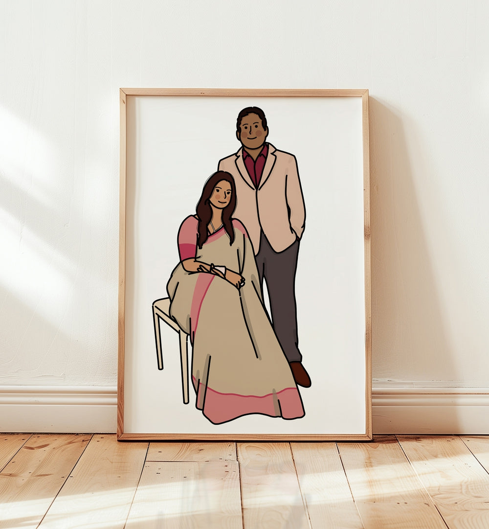  painting - MINIMALIST COUPLE PORTRAIT by Asianmonk