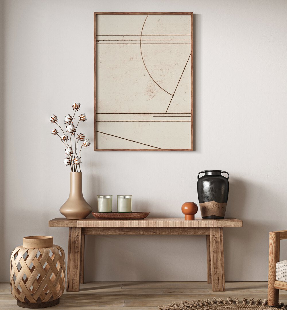 Stylish MINMOD NO1 III, ABSTRACT PAINTINGS enhancing a modern living space with vibrant colors and intricate patterns.