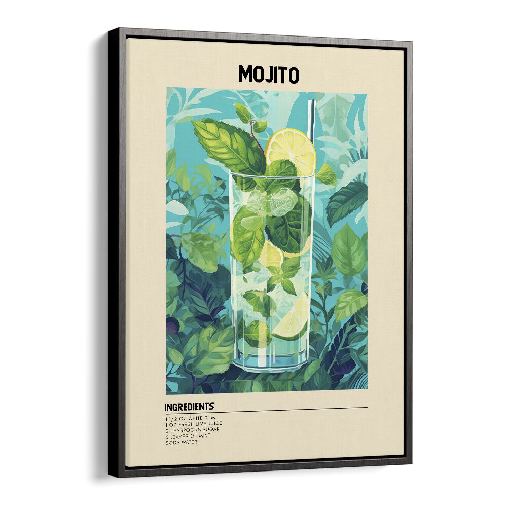 Minty Fresh Moments Mojito Bar & Cafe Artwork in Black Floater Frame