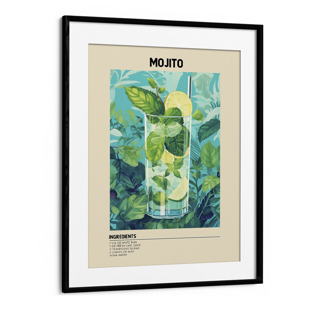 Minty Fresh Moments Mojito Bar & Cafe Artwork in Black Frame With Mount