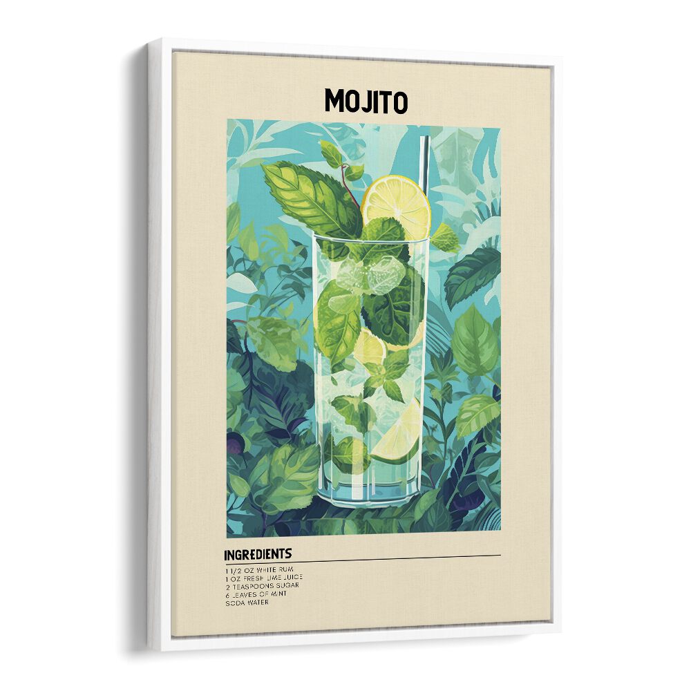 Minty Fresh Moments Mojito Bar & Cafe Artwork in White Floater Frame