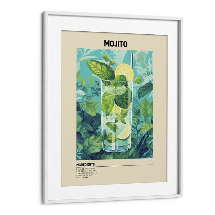 Minty Fresh Moments Mojito Bar & Cafe Artwork in White Frame With Mount